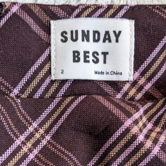 Aritzia Sunday Best Plaid Mini Pleated Skirt Size 2 - Picture 4 of 7